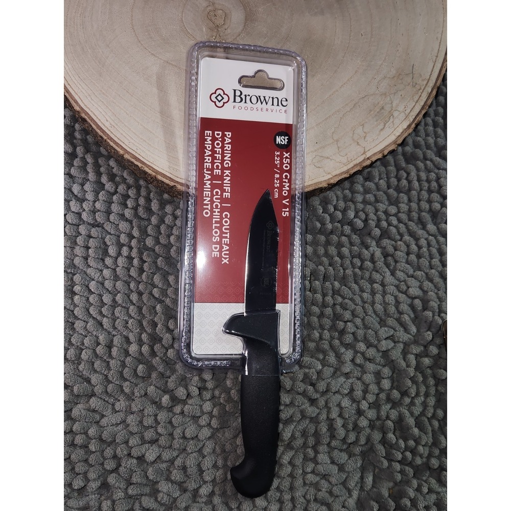 Browne Foodservice 3.25" Stainless Steel Paring Knife with Black Handle~NEW